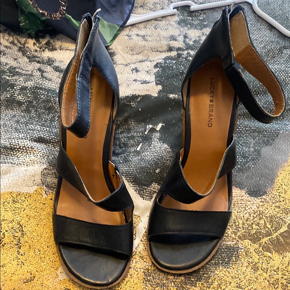 Lucky Brand Black Heeled Sandals